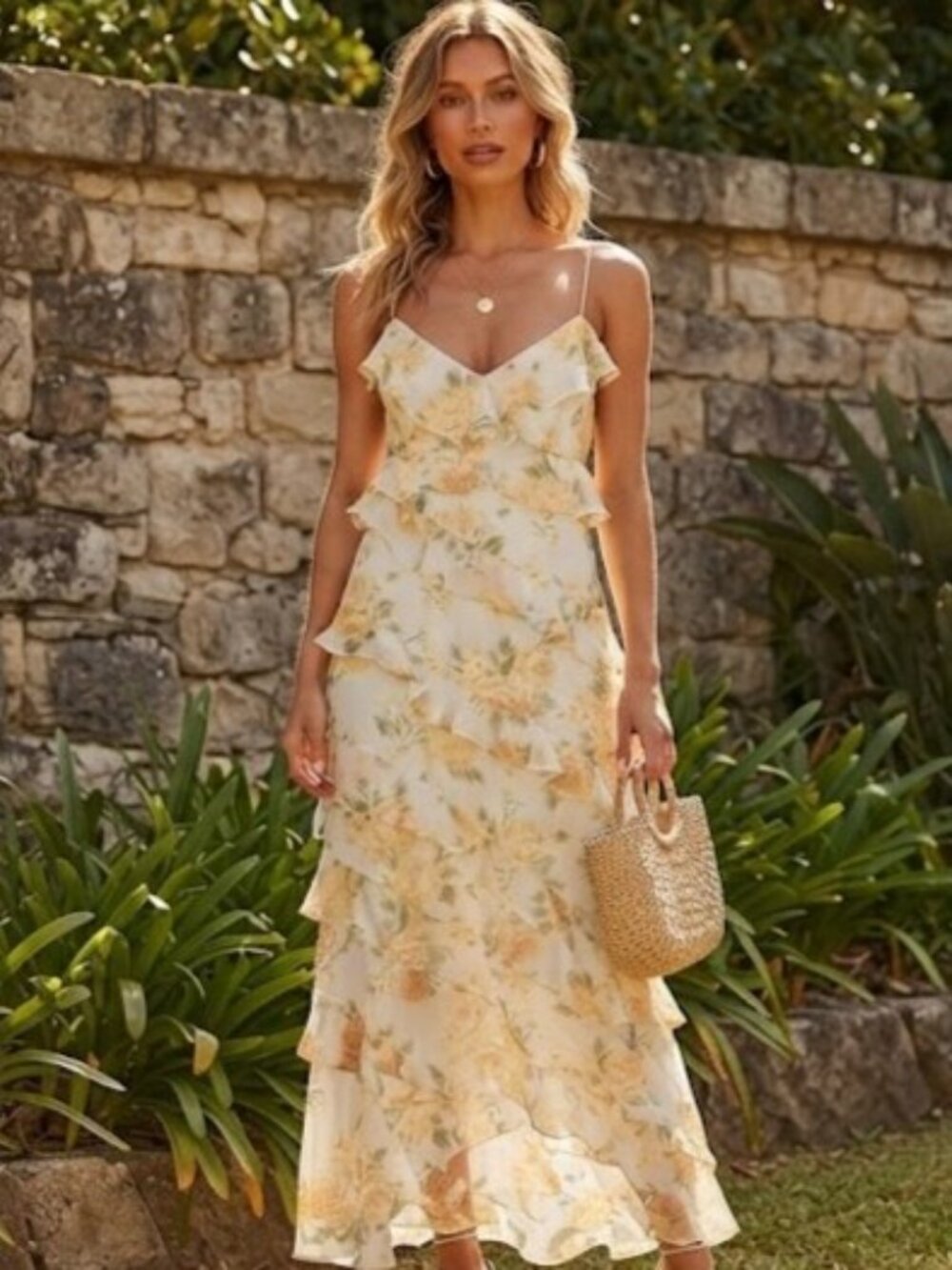 Ever New Floral Ruffle Maxi Dress